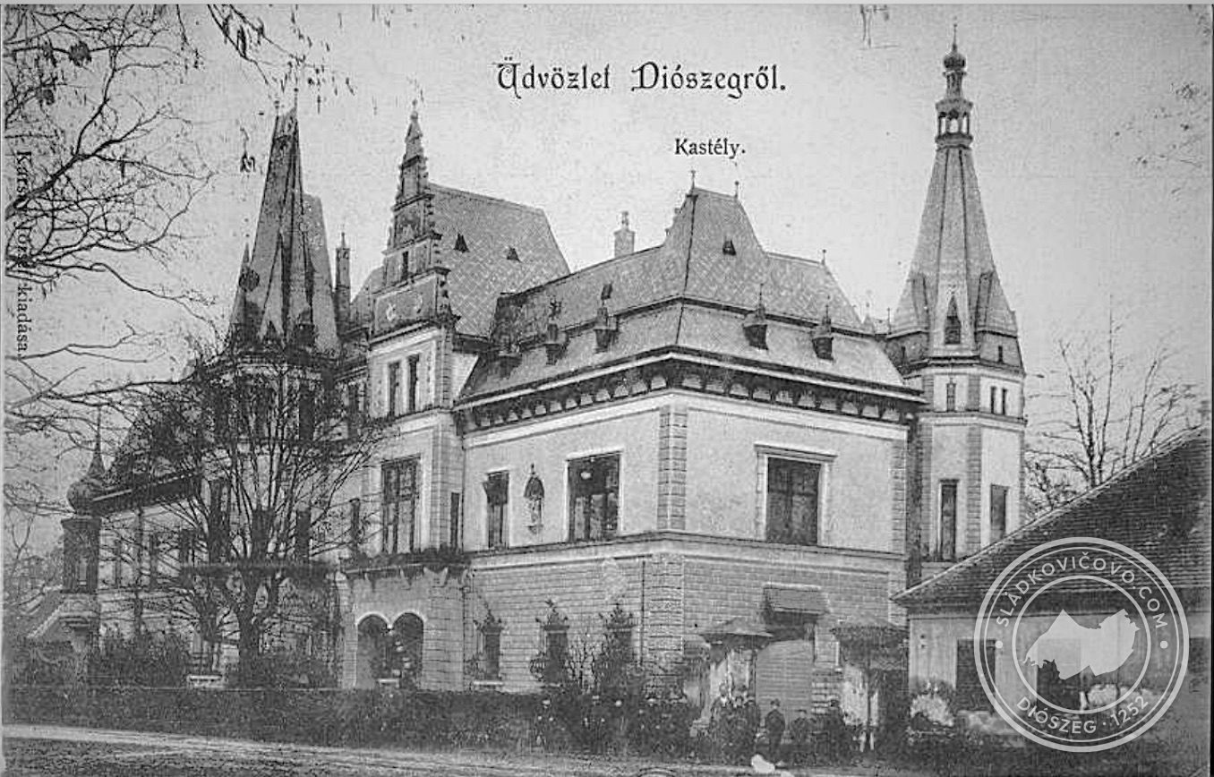 Diószegský kaštieľ na začiatku 20. storočia.