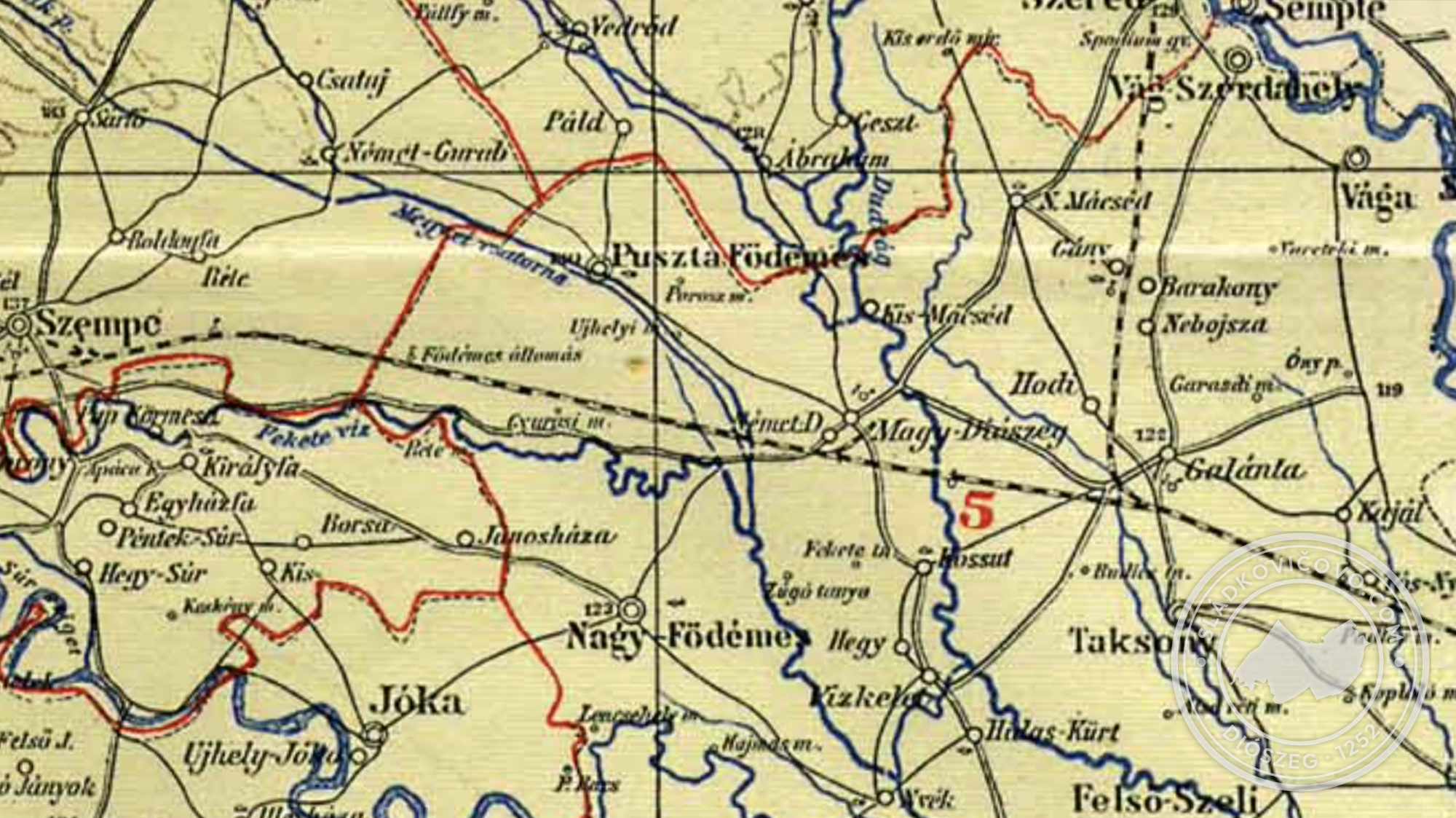 A Pallas lexikon 1897-es térképén Magyar- és Németdiószeg még két különálló községként szerepel.