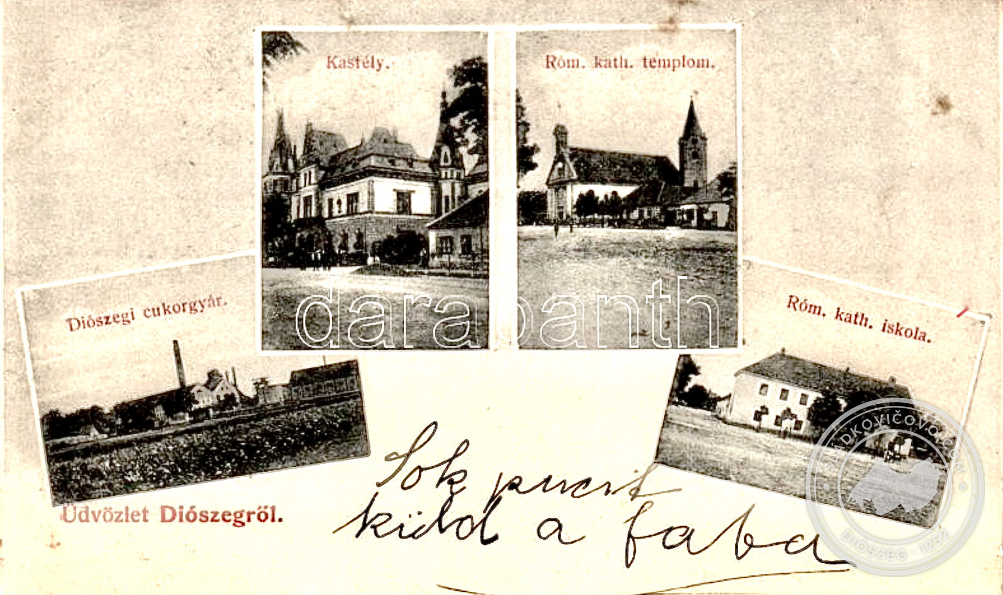 Pohľadnica z Diószegu, odoslaná zo železničnej stanice Németdiószeg v novembri 1911.