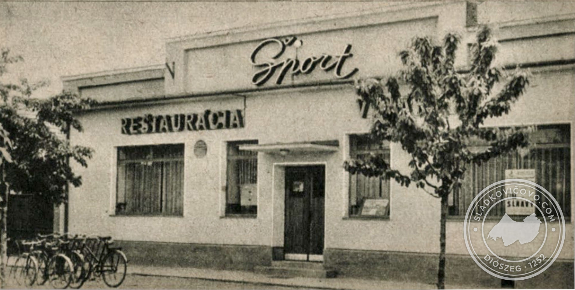 A Krokodíl (Šport) étterem egy 1964. júniusi fényképen.